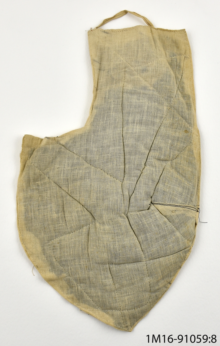 PROVNINGSHJÄLPMEDEL, VADDERADE TYGSTYCKEN FÖR FRAM O BAKSTYCKE, AXEL M.M. 16 ST I OLIKA STORLEKAR.  ANVÄNDES VID PROVNING AV KLÄDER.