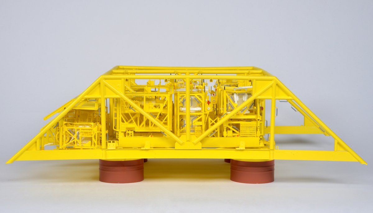 Modell av Åsgard undervanns gasskompresjonsmodul. Modellen er bygget i målestokk 1:100.