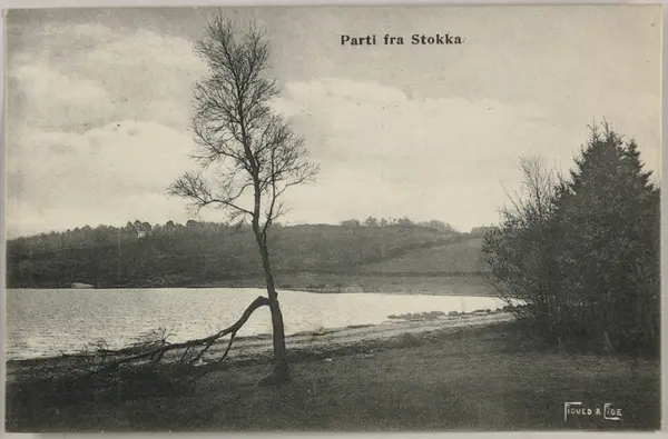 Postkort med et stemningsfullt landskap i Stokka i Stavanger