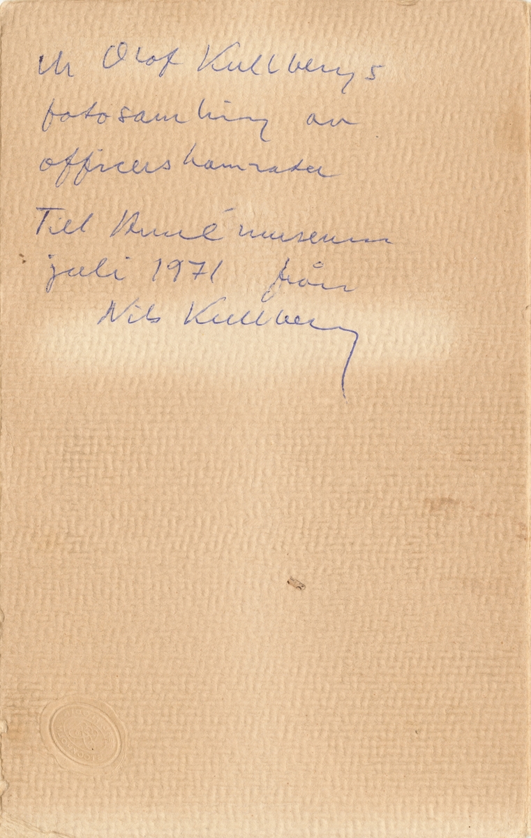 Porträtt av August Falkenberg, officer vid Norrbottens regemente I 19.

Se även bild AMA.0007253, AMA.0007286 och AMA.0007700