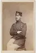 Porträtt av Johan Georg Frederik Schlegel, sekundlöjtnant vid 3. infanteriregementet, danska armén. Sårad och tillfångatagen på Als 29 juni 1864 under dansk-tyska kriget, död 2 juli samma år.