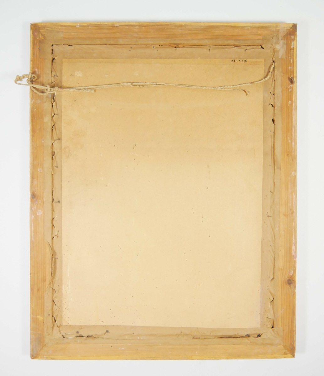 Rektangulær ramme i tre med glass. Stående motiv. 