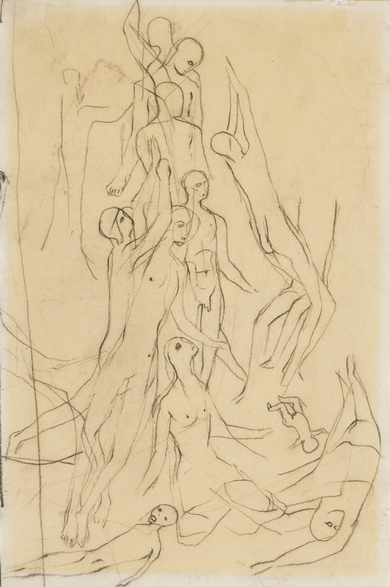 Menneskegruppe [Blyanttegning]