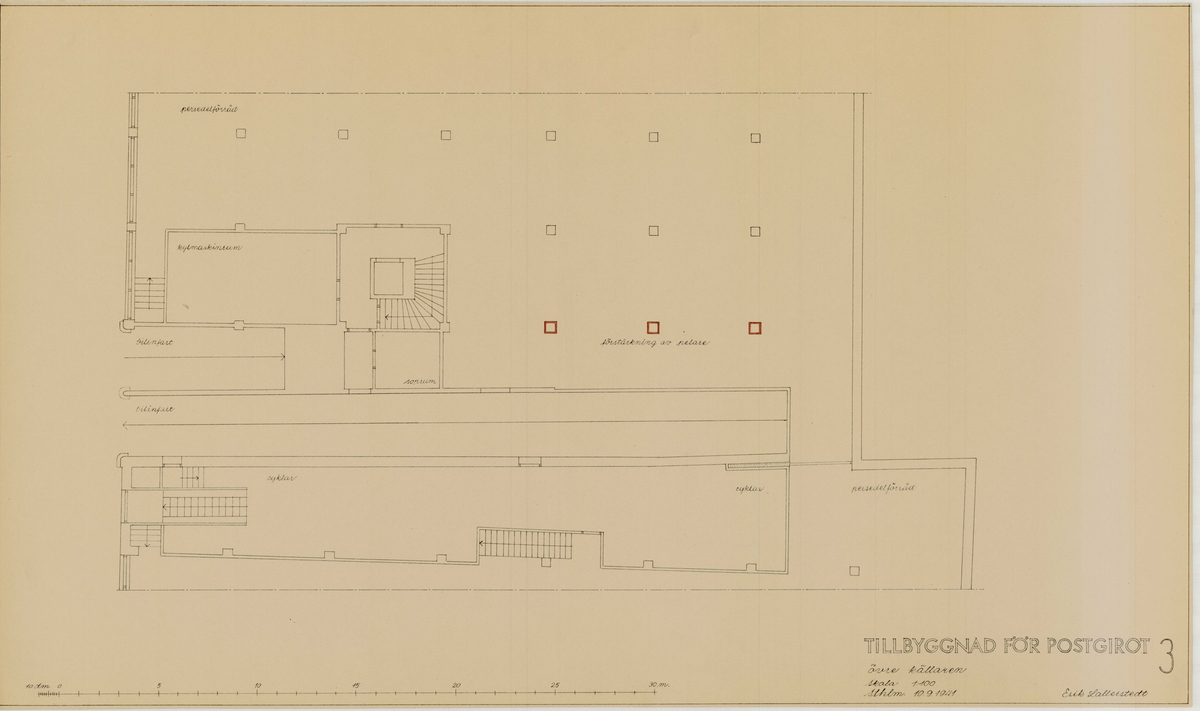 Postgirot Stockholm. Tillbyggnad.