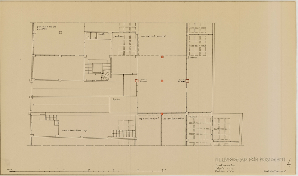 Postgirot Stockholm. Tillbyggnad.