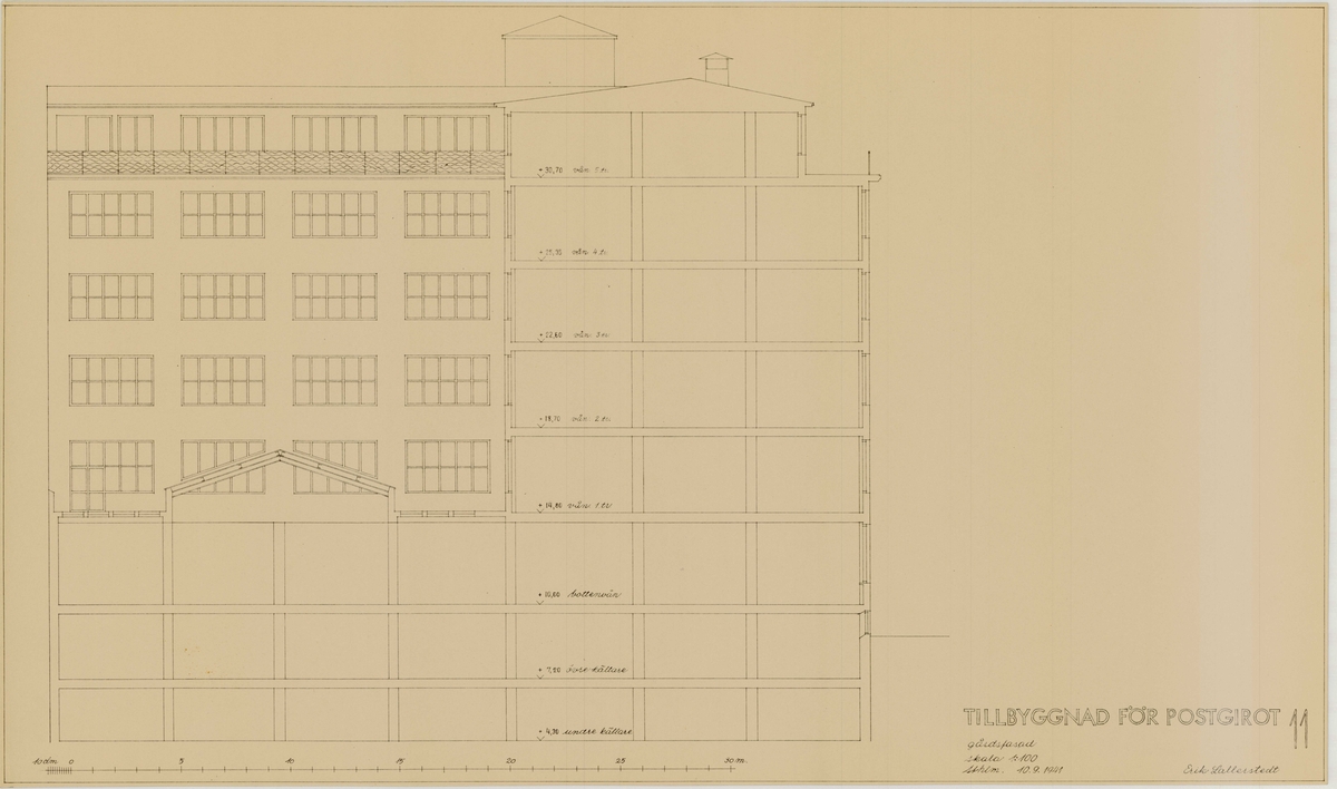 Postgirot Stockholm. Tillbyggnad.