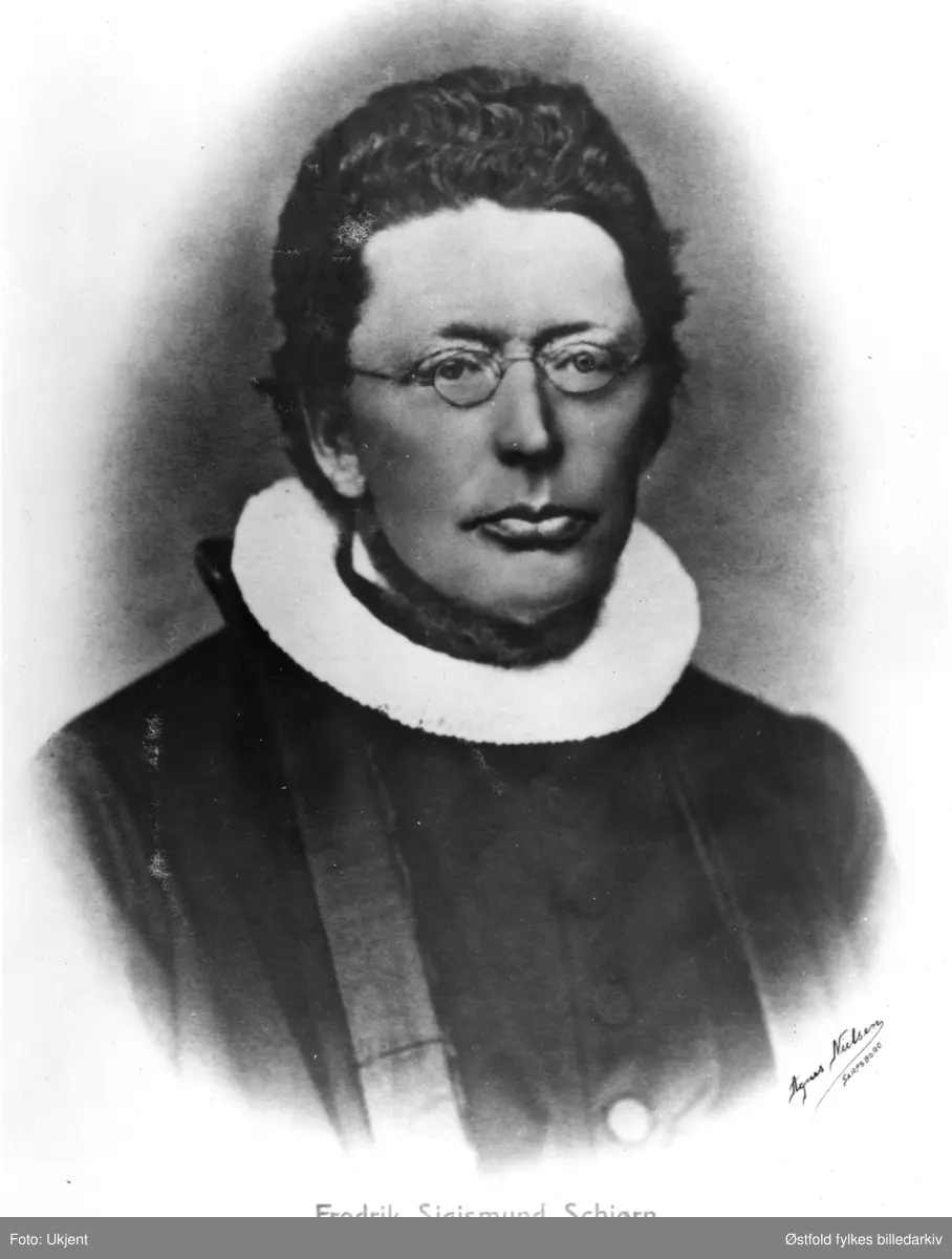 Prest Fredrik Sigismund Schiørn, sogneprest i Varteig fra 26. aug. 1868 til 29.des. 1876.