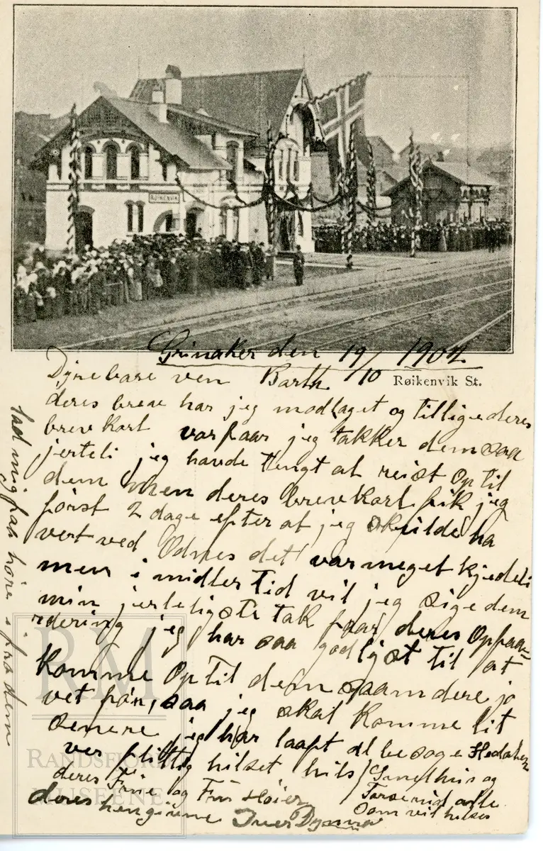 Røykenvik jernbanestasjon, 4 postkort, tidlig 1900-tallet