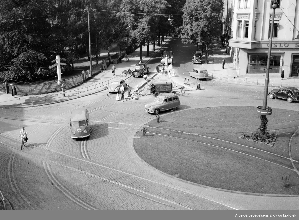 Solli plass. Bygdø Allé. August 1954