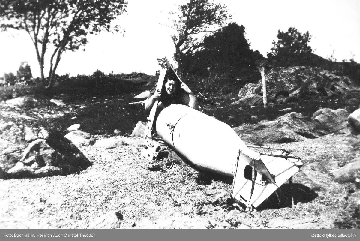 Paravane, redskap til fjerning av sjøminer, Sildebaugen i Rygge i 1943.
