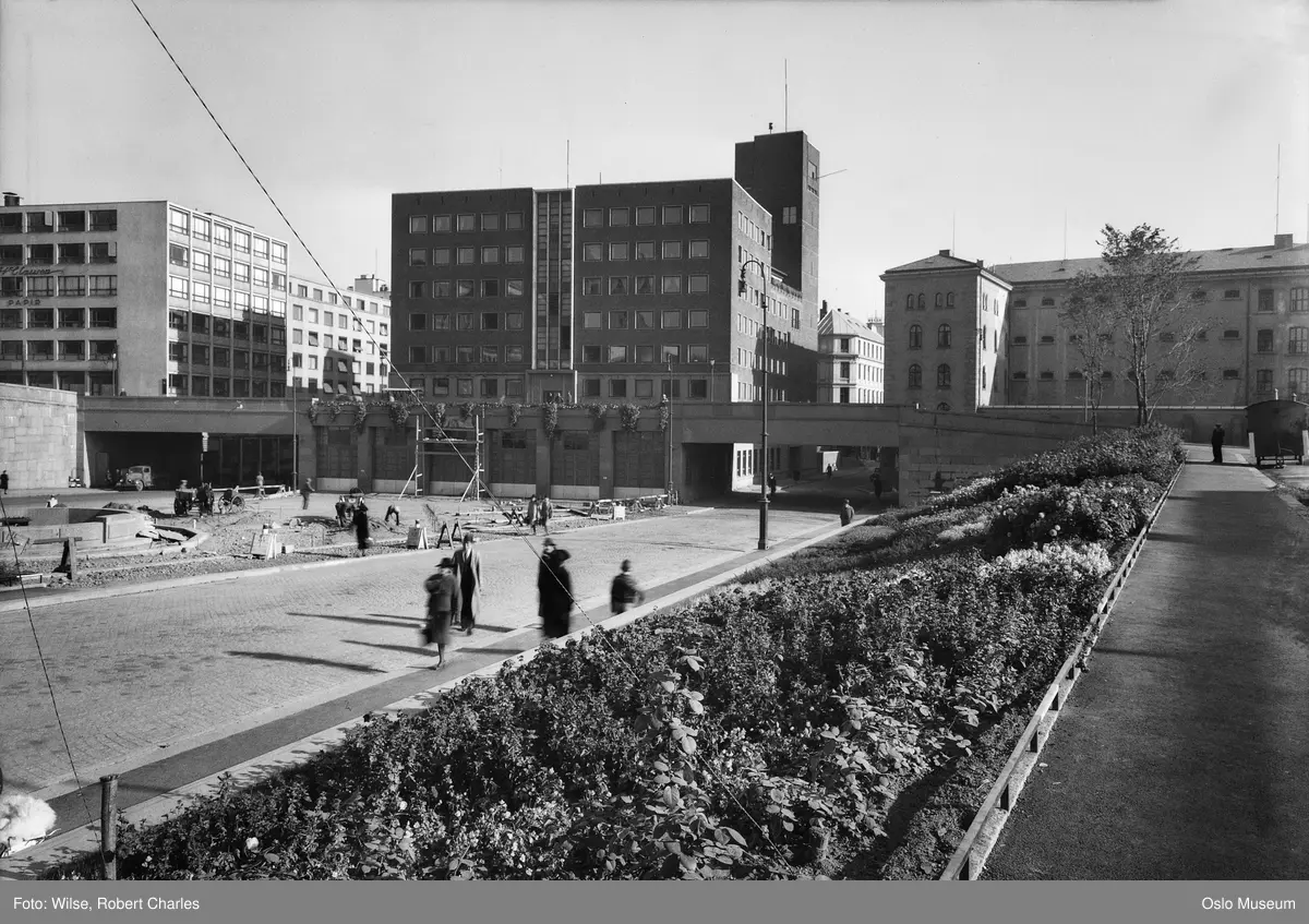 gate, plass, grunnarbeid, forretningsgård, hovedbrannstasjonen, fengsel, mennesker