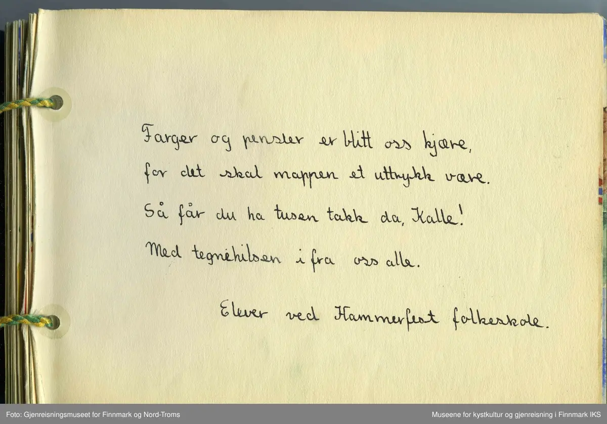 Barnene har hentet motivene mest fra natur, landskap og kysten. De har ofte brukt patriotriotiske innslag med Norgesflagg og lokale landmerker fra Hammerfest-området.