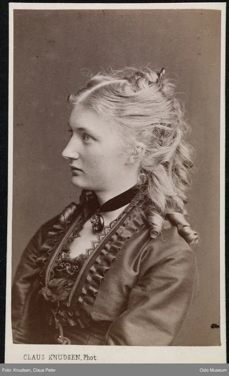 portrett, kvinne, kunstmaler, brystbilde, profil