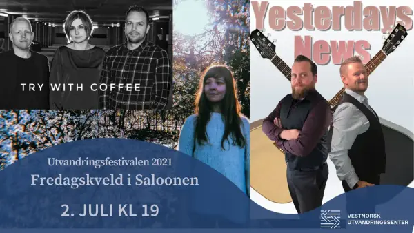 Utvandringsfestival - plakat artister på utekonsert