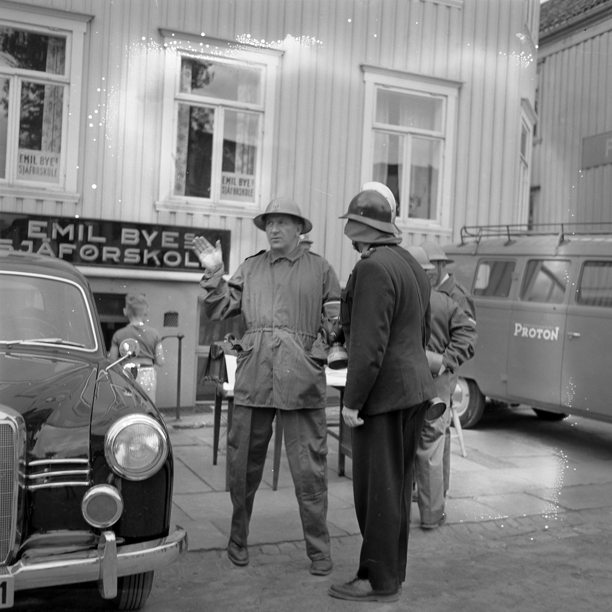 Sivilforsvarsøvelse i byen