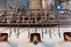 Modell av fregatt av Bellona-typ i Sjöhistoriska museets utställning Klart skepp.