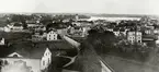 Växjö från norr, ca 1895-1900, foto från vattentornet. Man ser Kungsvägen med Kungsgatan och kvarteren Mörner och Bore, med fastigheterna Hovsberg, Eriksberg och Fridsberg i förgrunden. Villa Rosenhill (i mitten av bilden) är under uppförande.
Till höger syns Kristinebergs bryggeri.