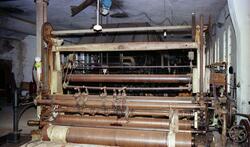 Interiørbilde fra gamle fabrikklokalene etter Klevfos Cellul