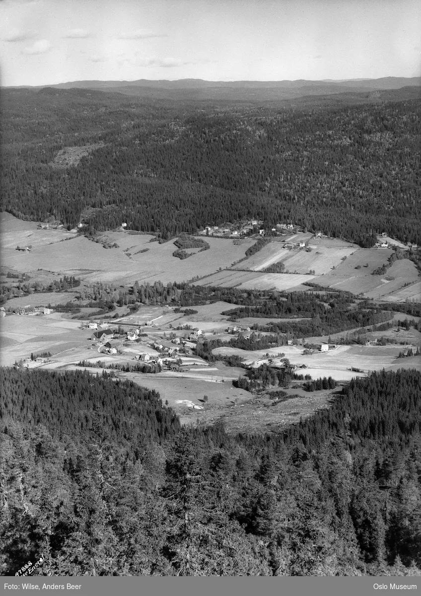 utsikt, skog, kulturlandskap, bebyggelse