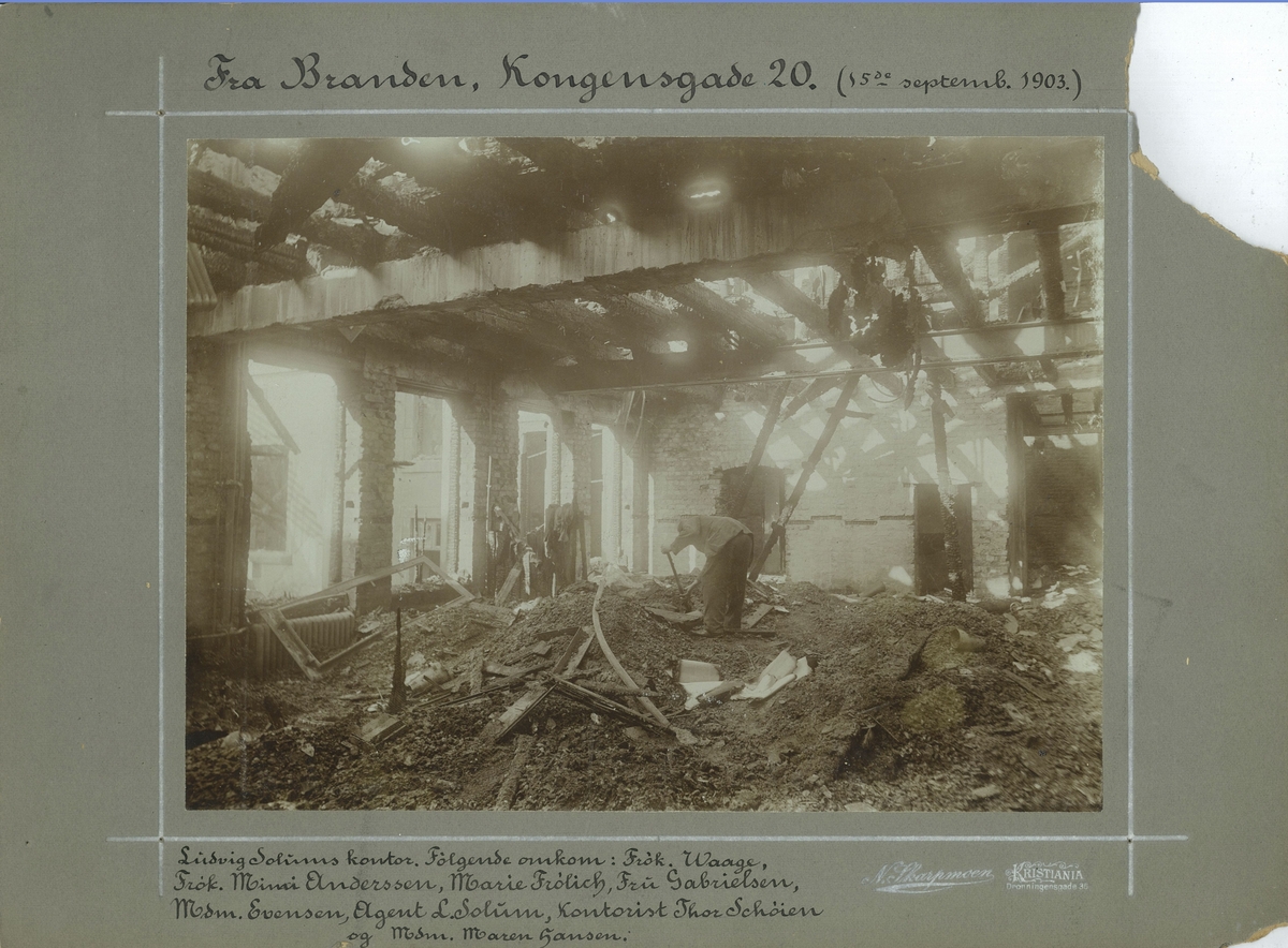 Brann i Kongens gate 20, Oslo, 1903
