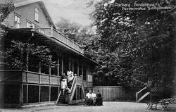 Vykort, "Varberg, Pensionat Perssonska Trädgården." Stavning