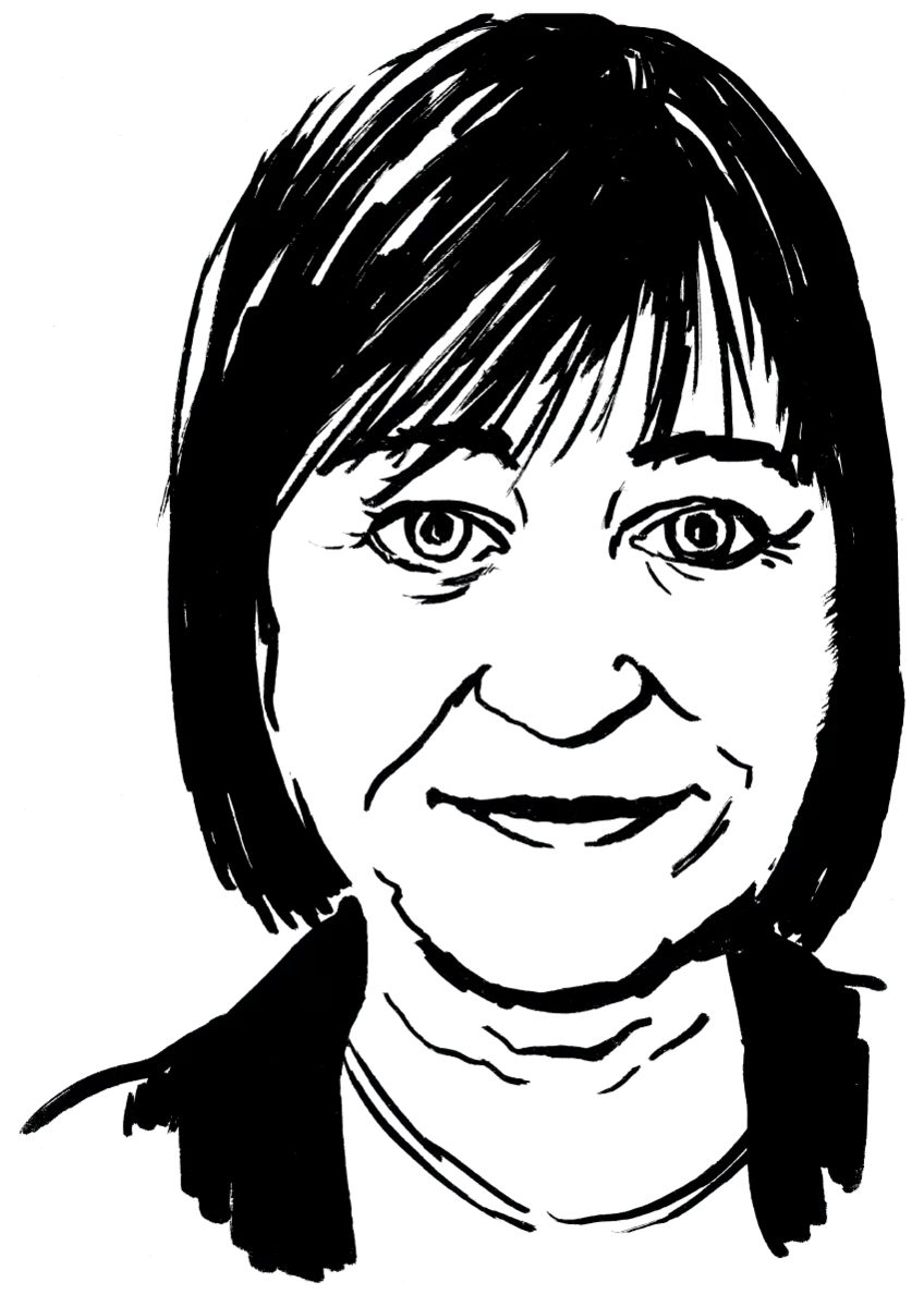 Drawing illustrating a woman.