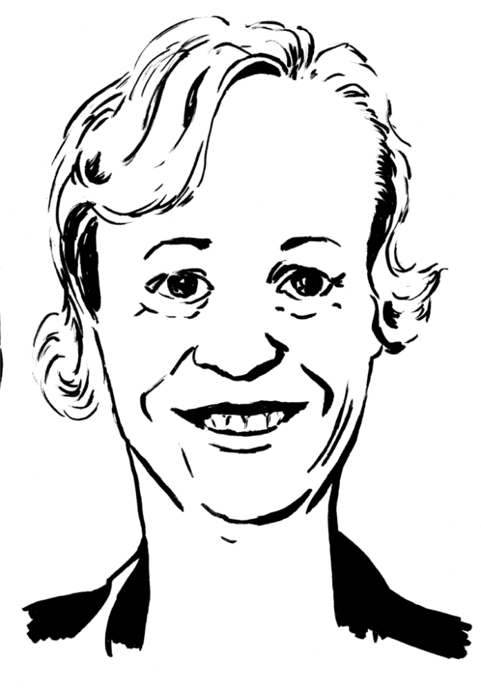 Drawing illustrating a woman.