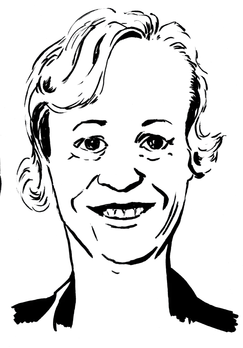 Drawing illustrating a woman.