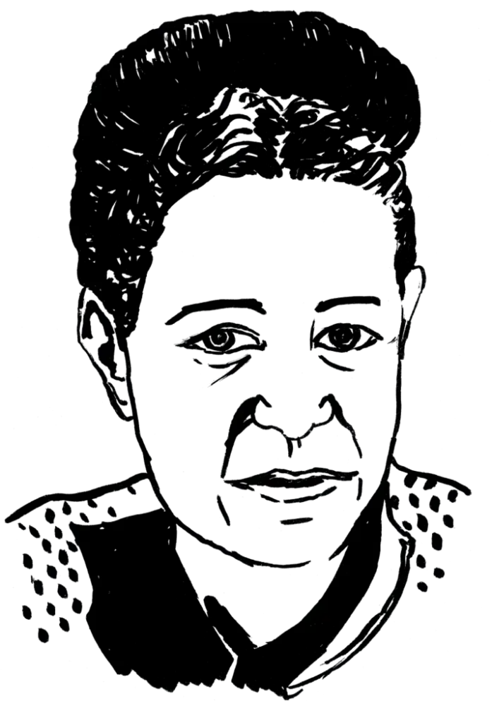 Drawing illustrating a woman.