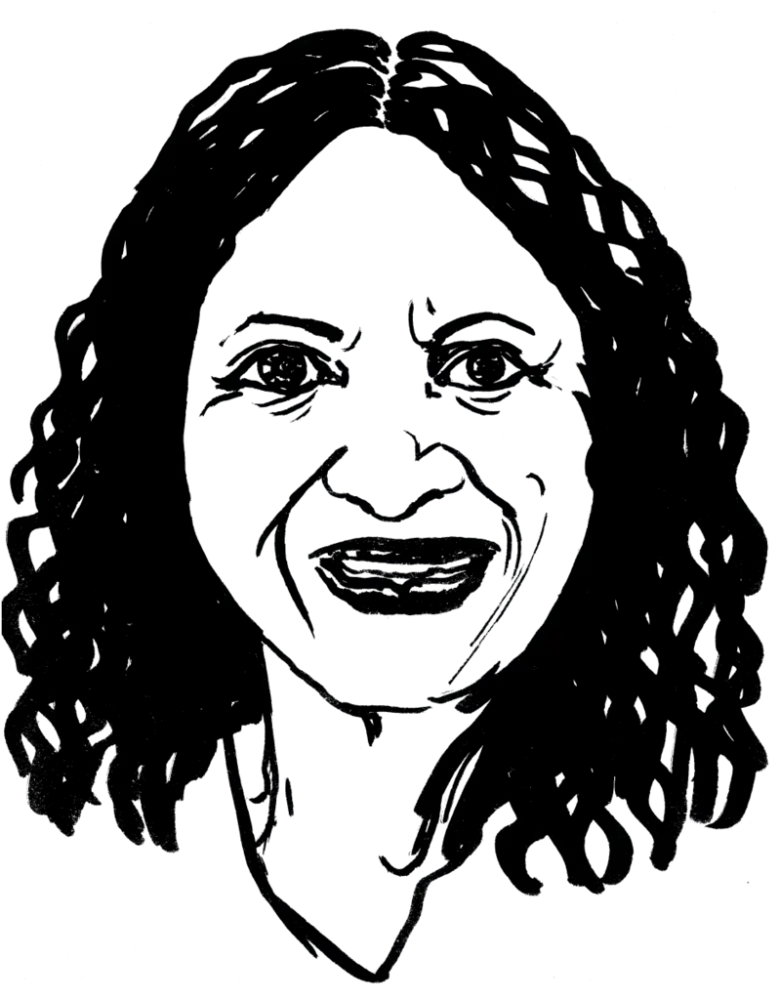 Drawing illustrating a woman.