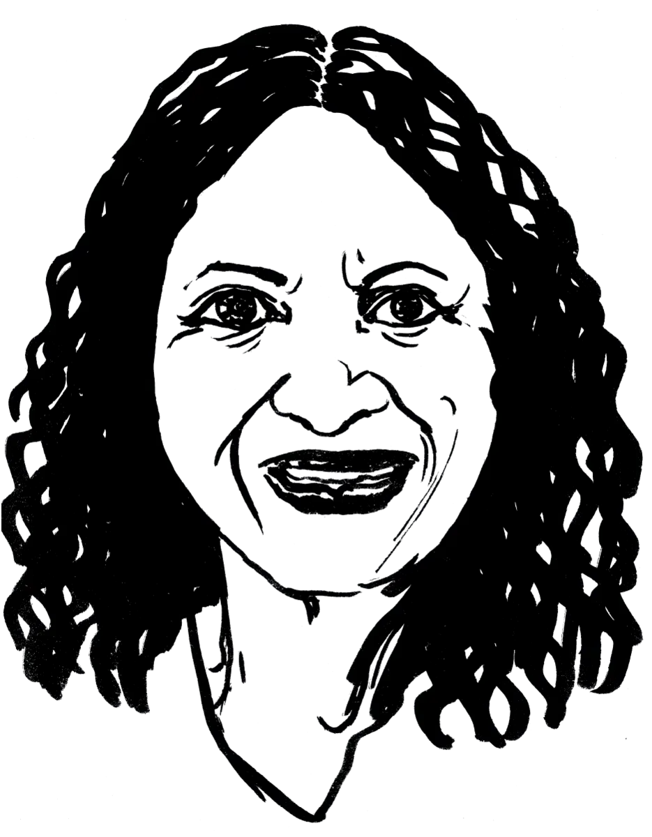 Drawing illustrating a woman.