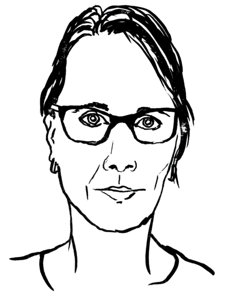 Drawing illustrating a woman.