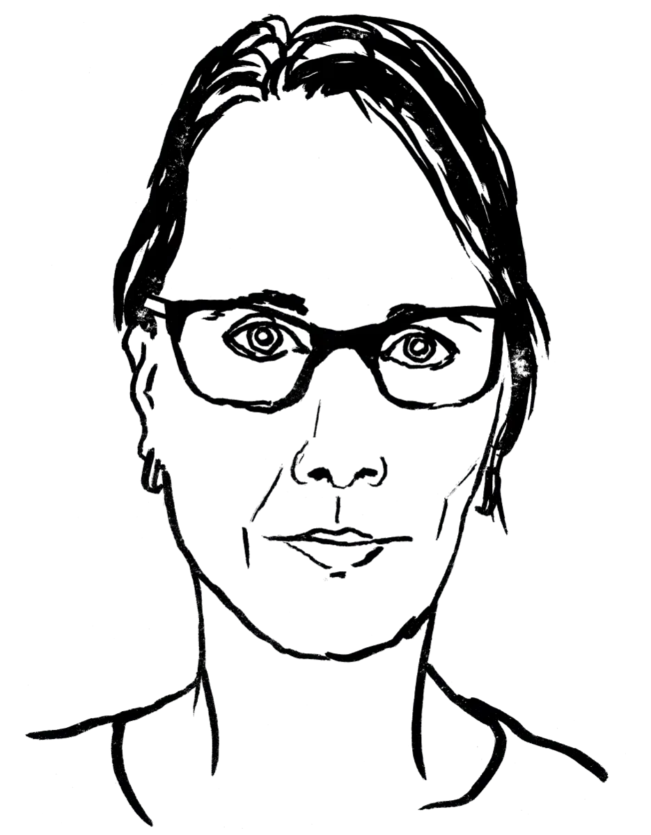 Drawing illustrating a woman.