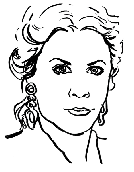 Drawing illustrating a woman.