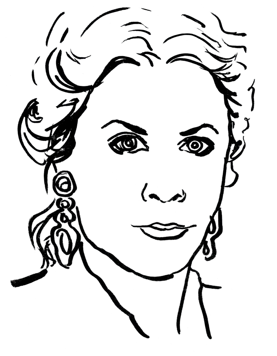 Drawing illustrating a woman.