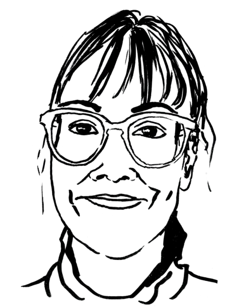 Drawing illustrating a woman.