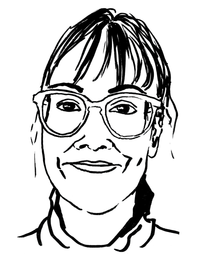 Drawing illustrating a woman.