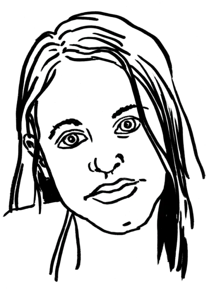 Drawing illustrating a woman.