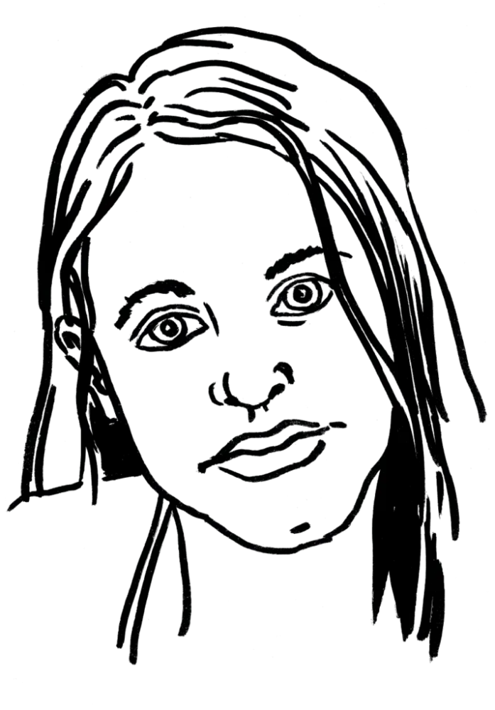 Drawing illustrating a woman.