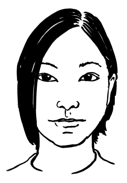 Drawing illustrating a woman.