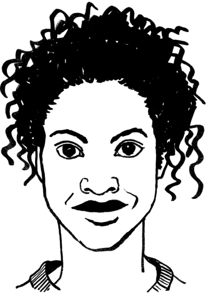 Drawing illustrating a woman.