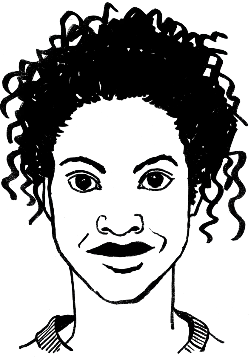 Drawing illustrating a woman.