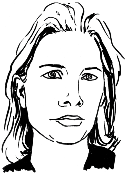 Drawing illustrating a woman.