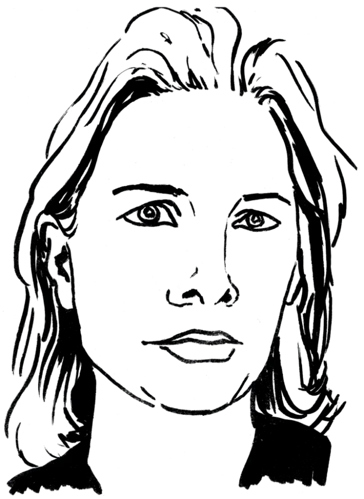 Drawing illustrating a woman.