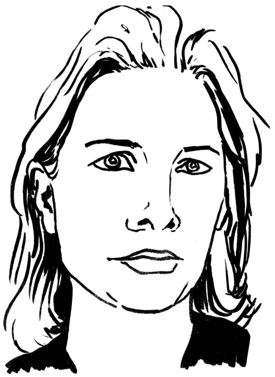 Drawing illustrating a woman.