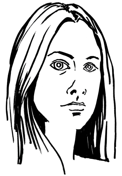 Drawing illustrating a woman.