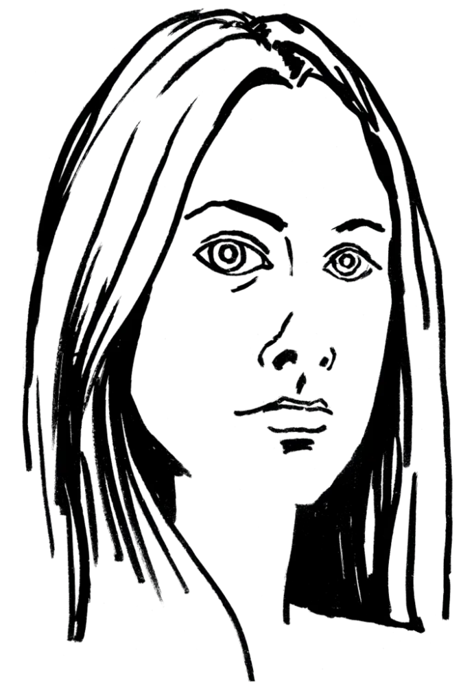 Drawing illustrating a woman.