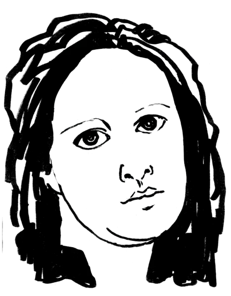 Drawing illustrating a woman.