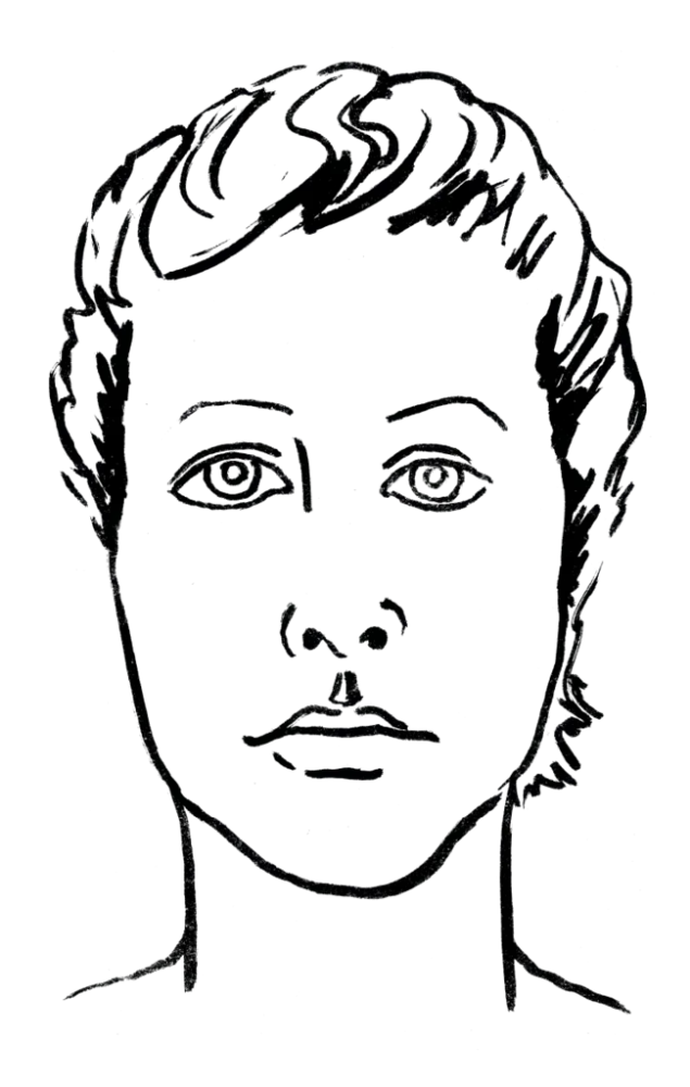 Drawing illustrating a woman.