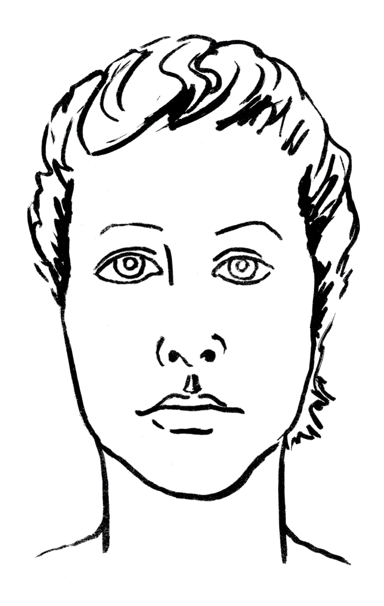 Drawing illustrating a woman.